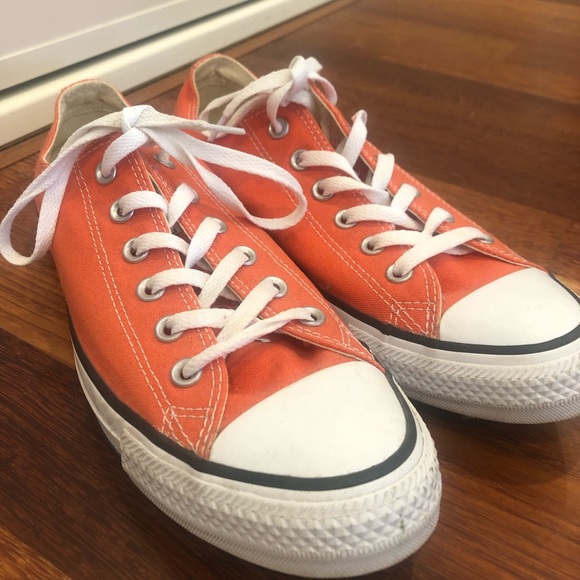 Converse Shoes - Orange converse size 8Men size 10women never worn